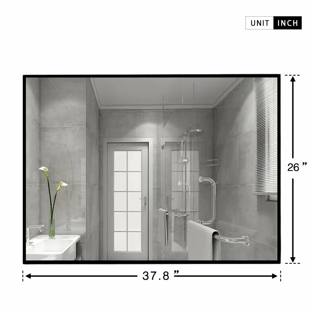Modern Thin Frame Wall-Mounted Hanging Bathroom Vanity Mirror