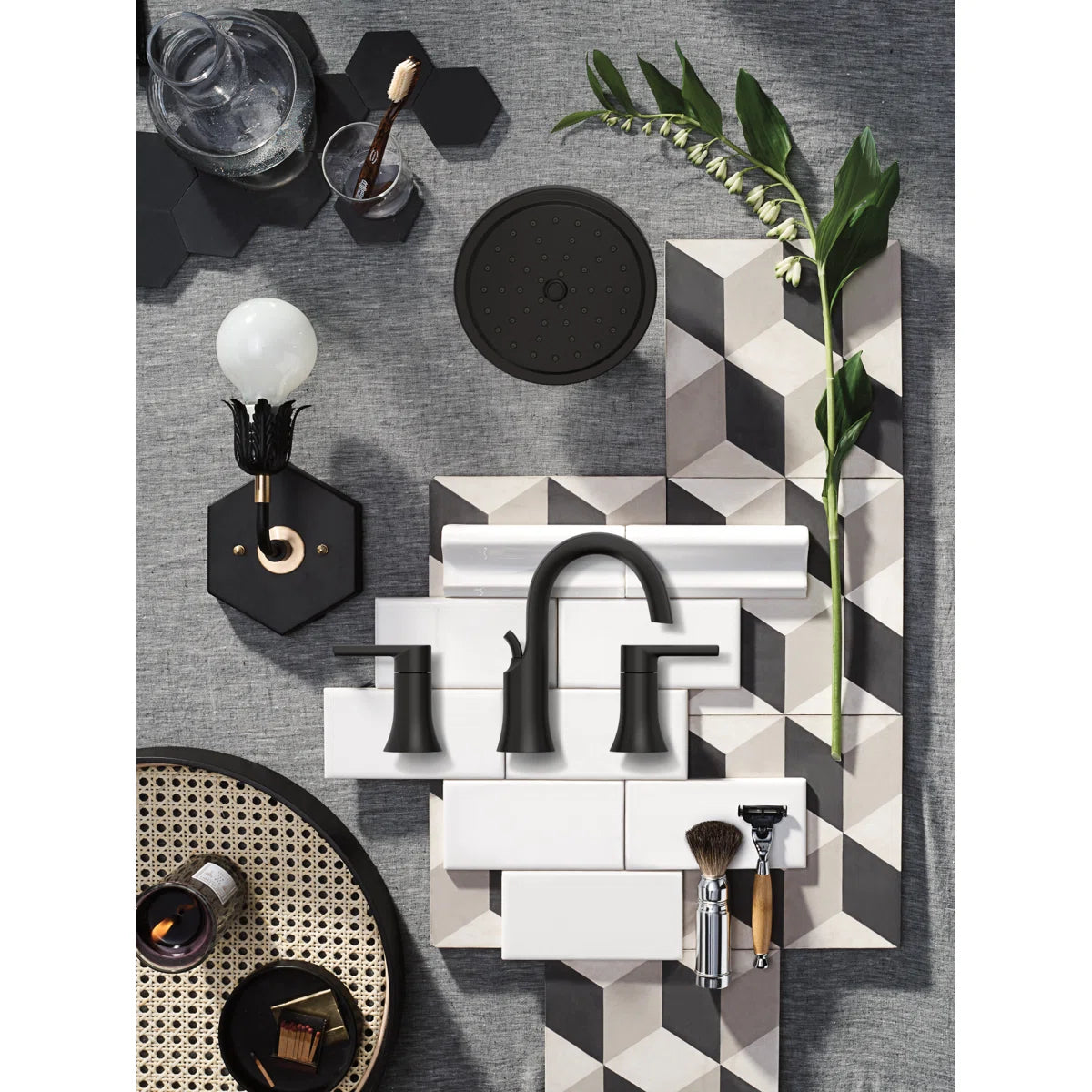 Moen Doux Two-Handle Widespread Bathroom Faucet Trim Kit, Valve Required