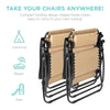 Mogli Folding Zero Gravity Chair with Cushions, Set of 2