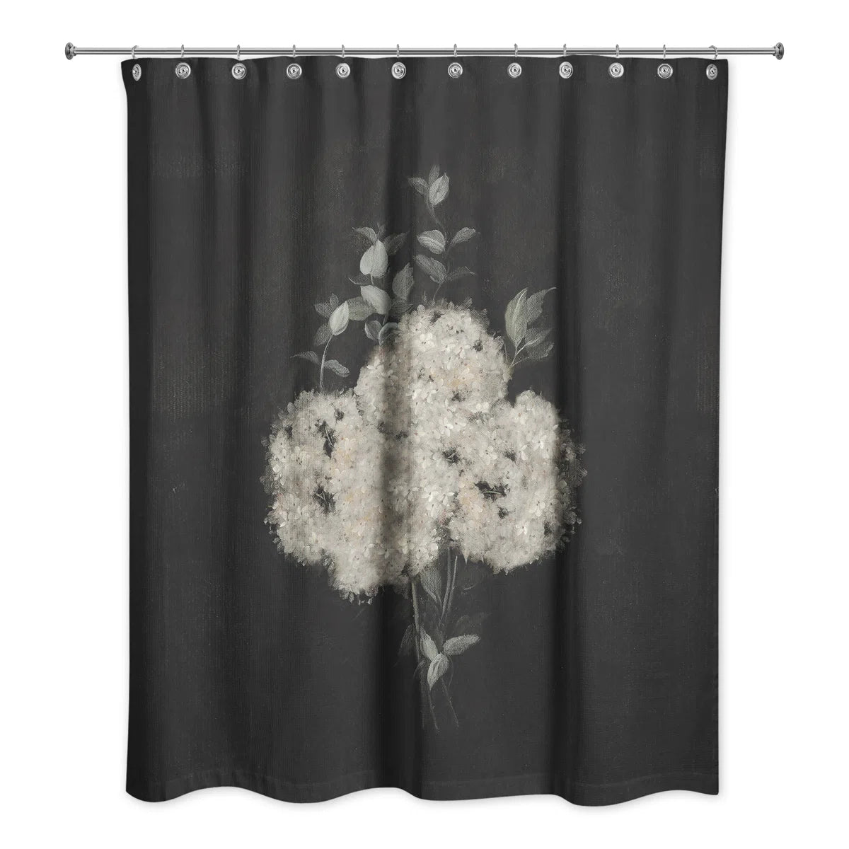 Moody Chalk Background Hydrangeas Shower Curtain