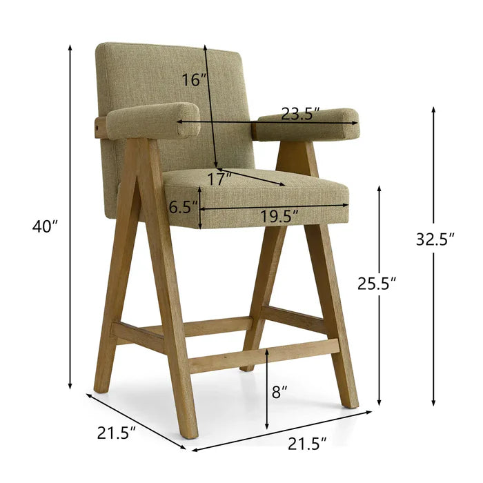 Morgan Oak Counter Stool with Arms