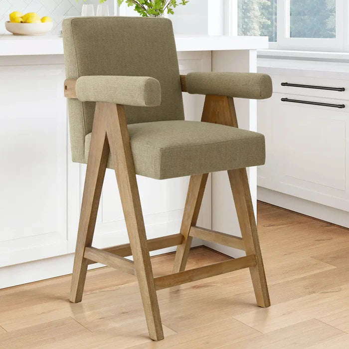 Morgan Oak Counter Stool with Arms