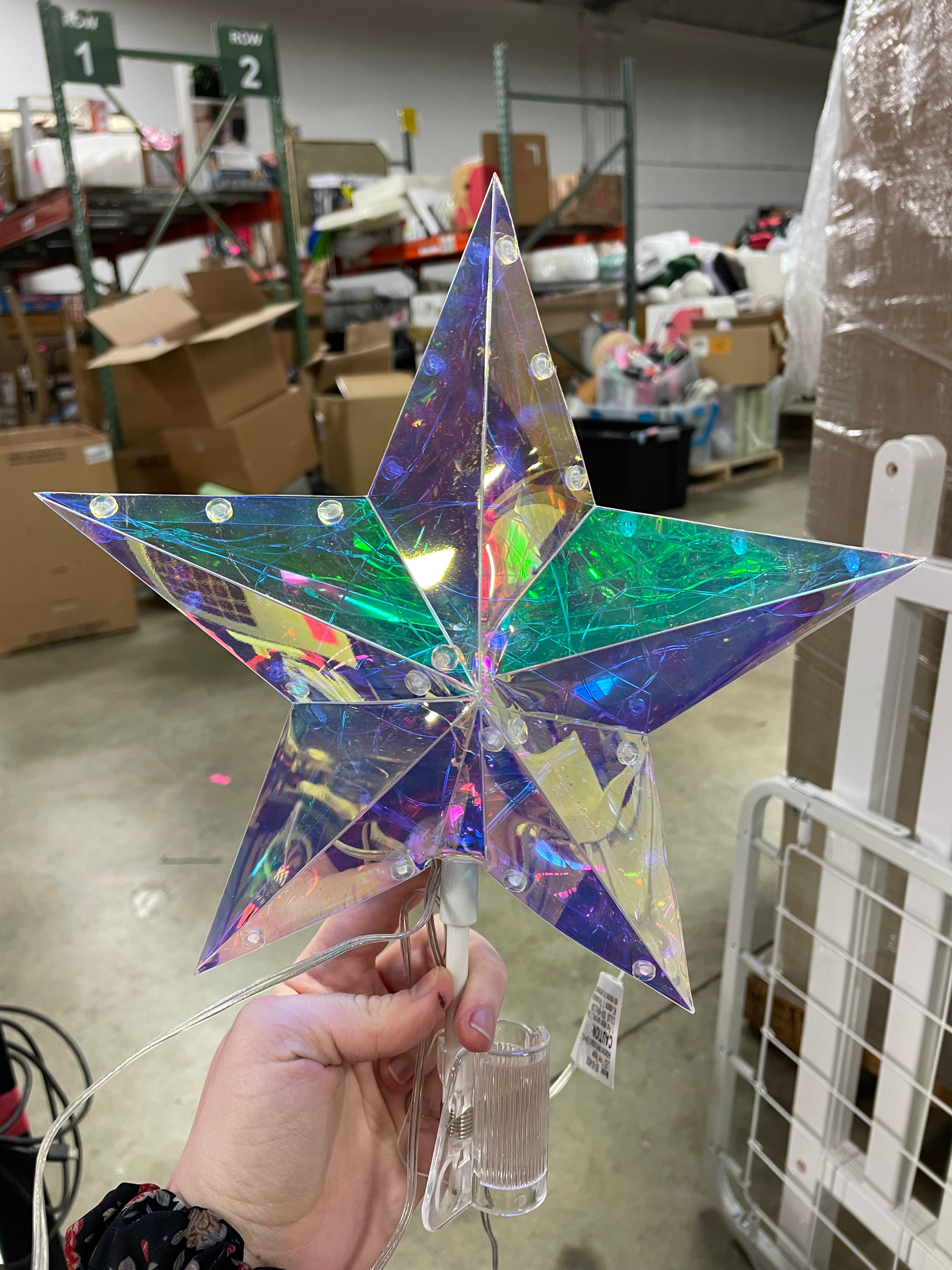 Christmas Lit 5 Point Star Tree Topper Multicolor, final cut