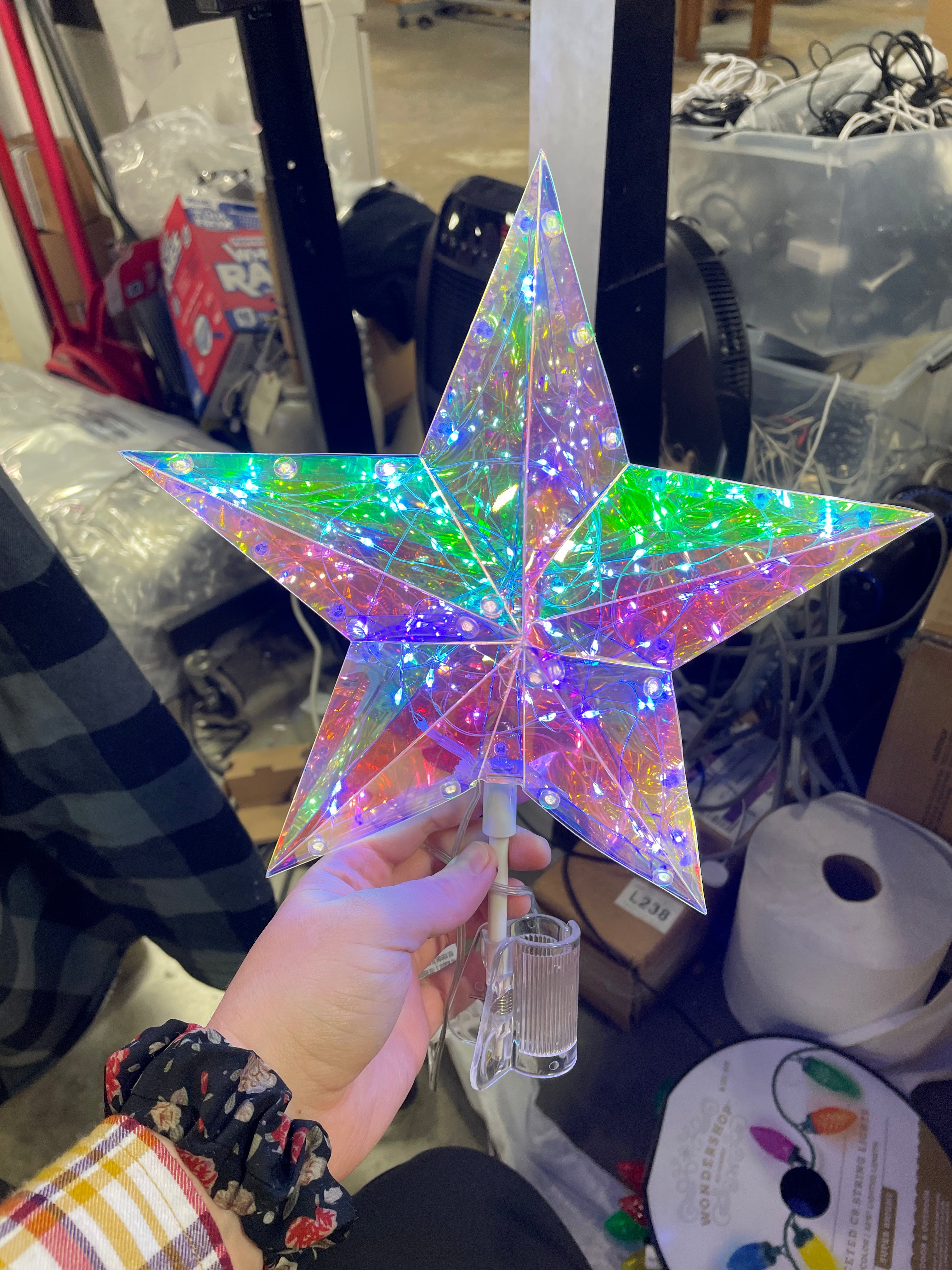 Christmas Lit 5 Point Star Tree Topper Multicolor, final cut
