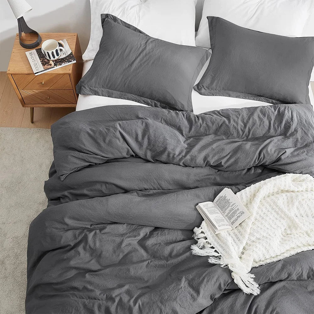 Twin Natural Loft Oversized Comforter - Pewter|Twin