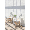 Rattan Wood French Bistro Outdoor Chairs (Set of 2) - White , Grey