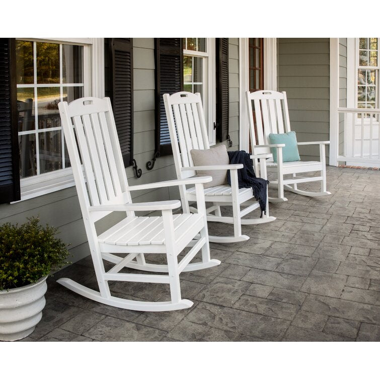 White Nautical Porch Rocking Chair