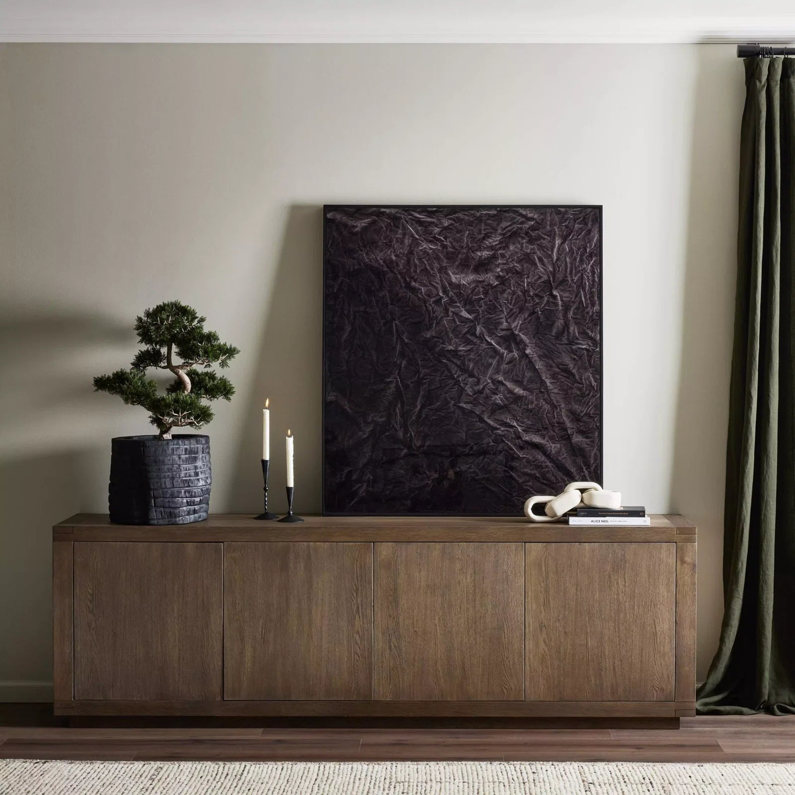 94"  Nemo Solid Wood Sideboard - Worn Oak SHOWROOM ITEM