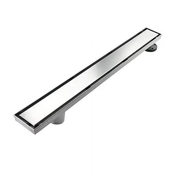 Side Outlet Linear Shower Drain with Tile insert Grate, Rectangle Shower Floor Drain