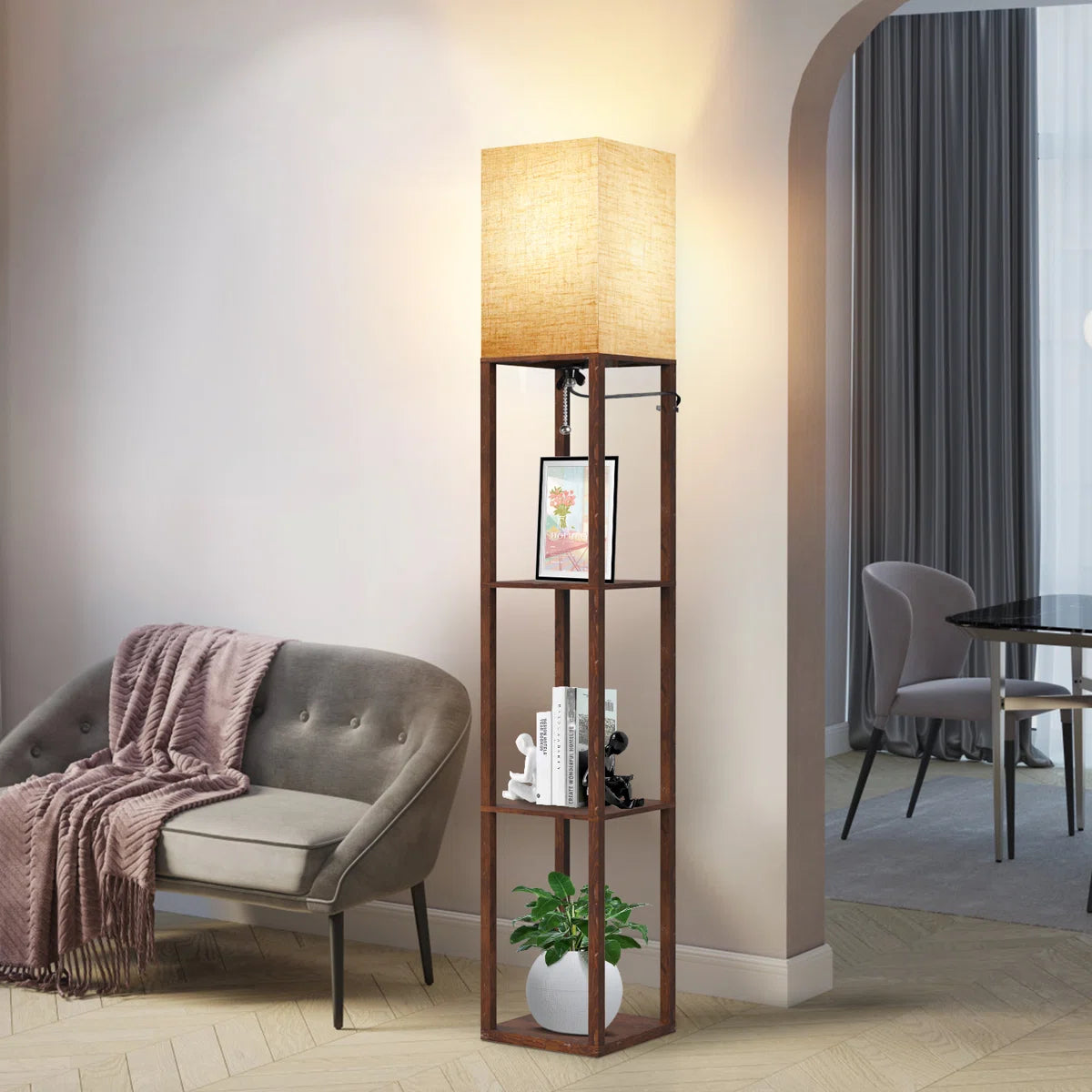 Nevaen  Column Dimmable LED Floor Lamp