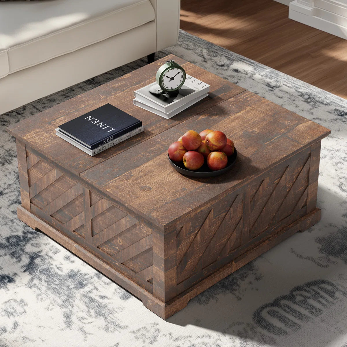 Nilla Wood Storage Coffee Table with Lift Top