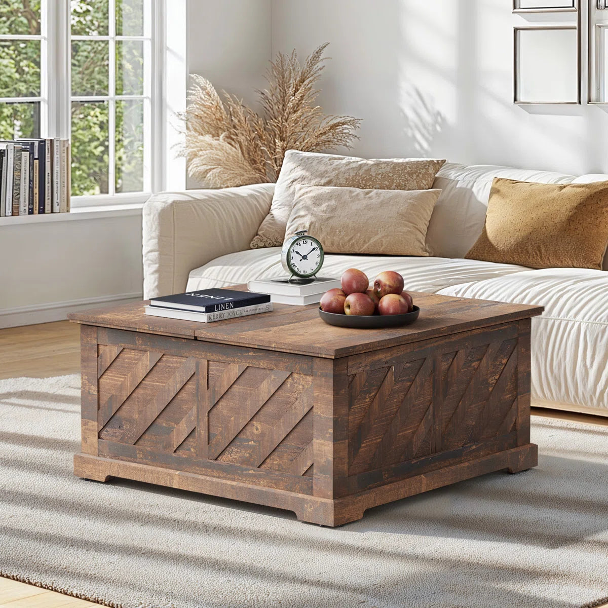 Nilla Wood Storage Coffee Table with Lift Top