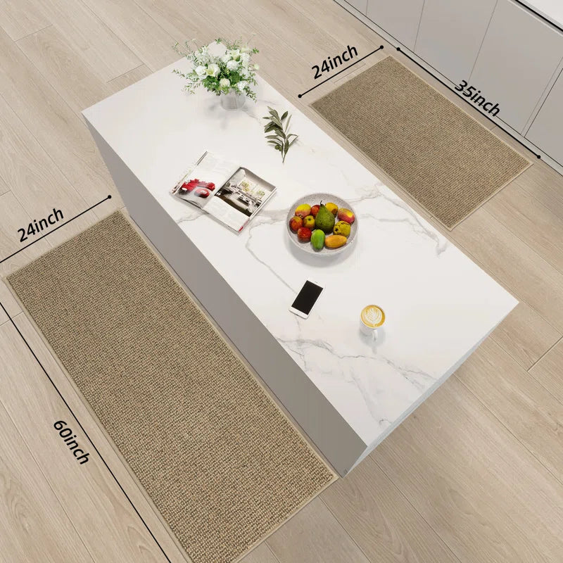 Non-slip Kitchen Rugs And Mats 2pcs Runner 24