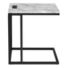 Norwich C-Table Includes Built-in Power Port - Black Base with White Marble Top