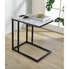 Norwich C-Table Includes Built-in Power Port - Black Base with White Marble Top