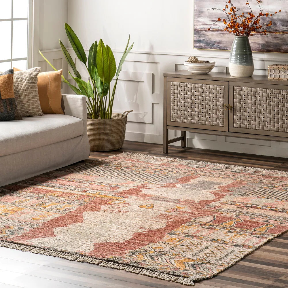 Hermina Southwestern Tasseled Area Rug - 5' x 8' - Multicolor