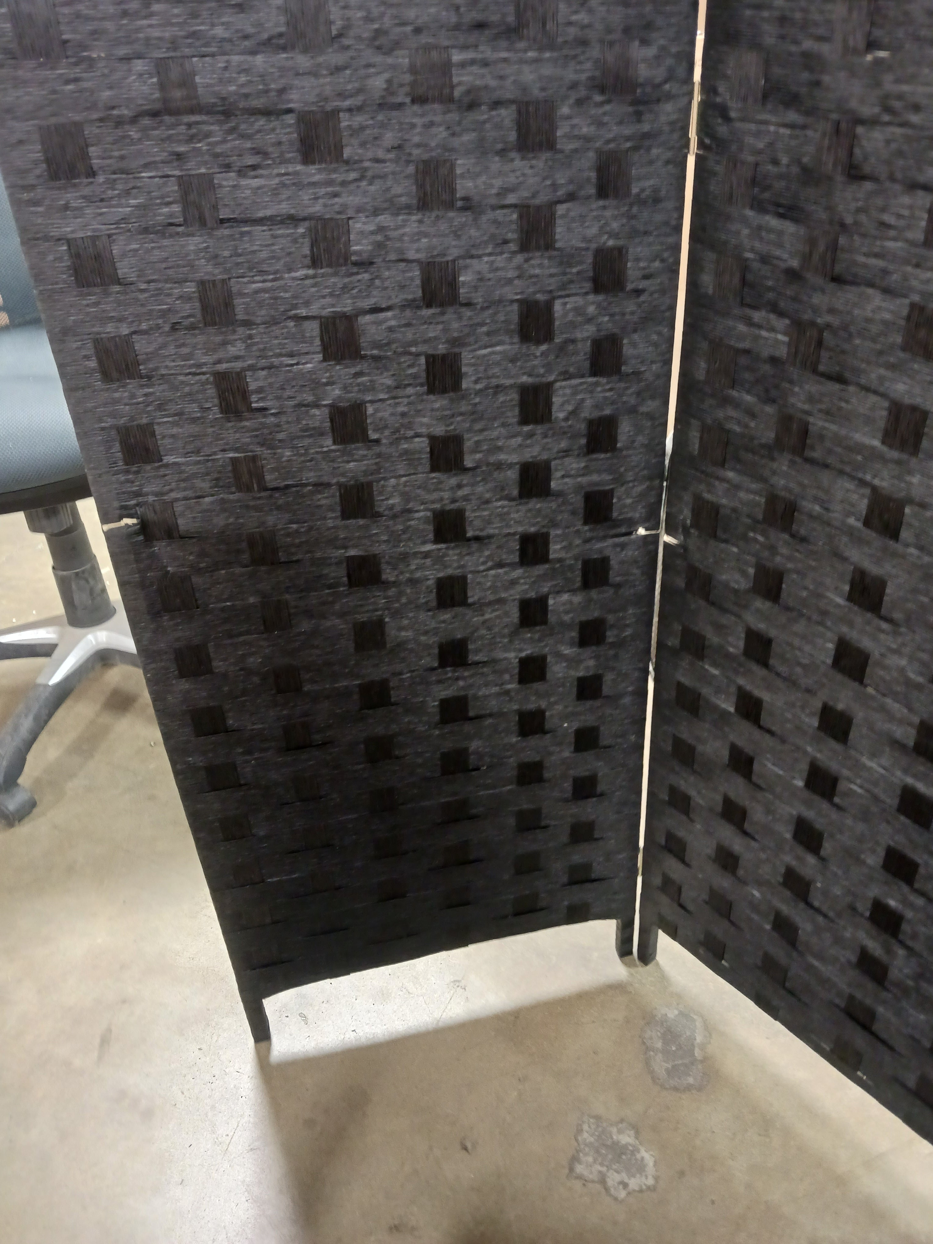 Black Bamboo/Rattan Folding Room Divider