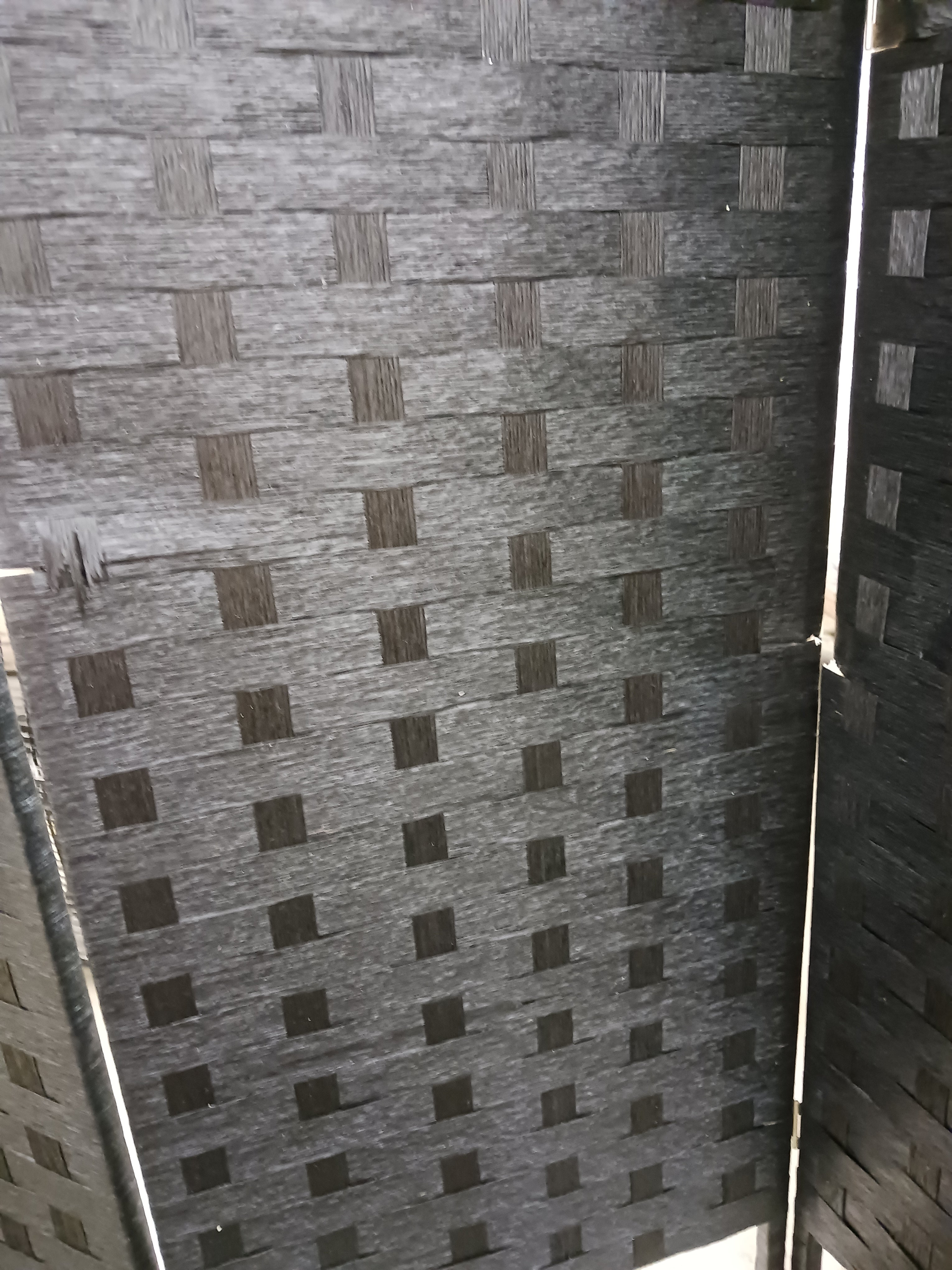 Black Bamboo/Rattan Folding Room Divider