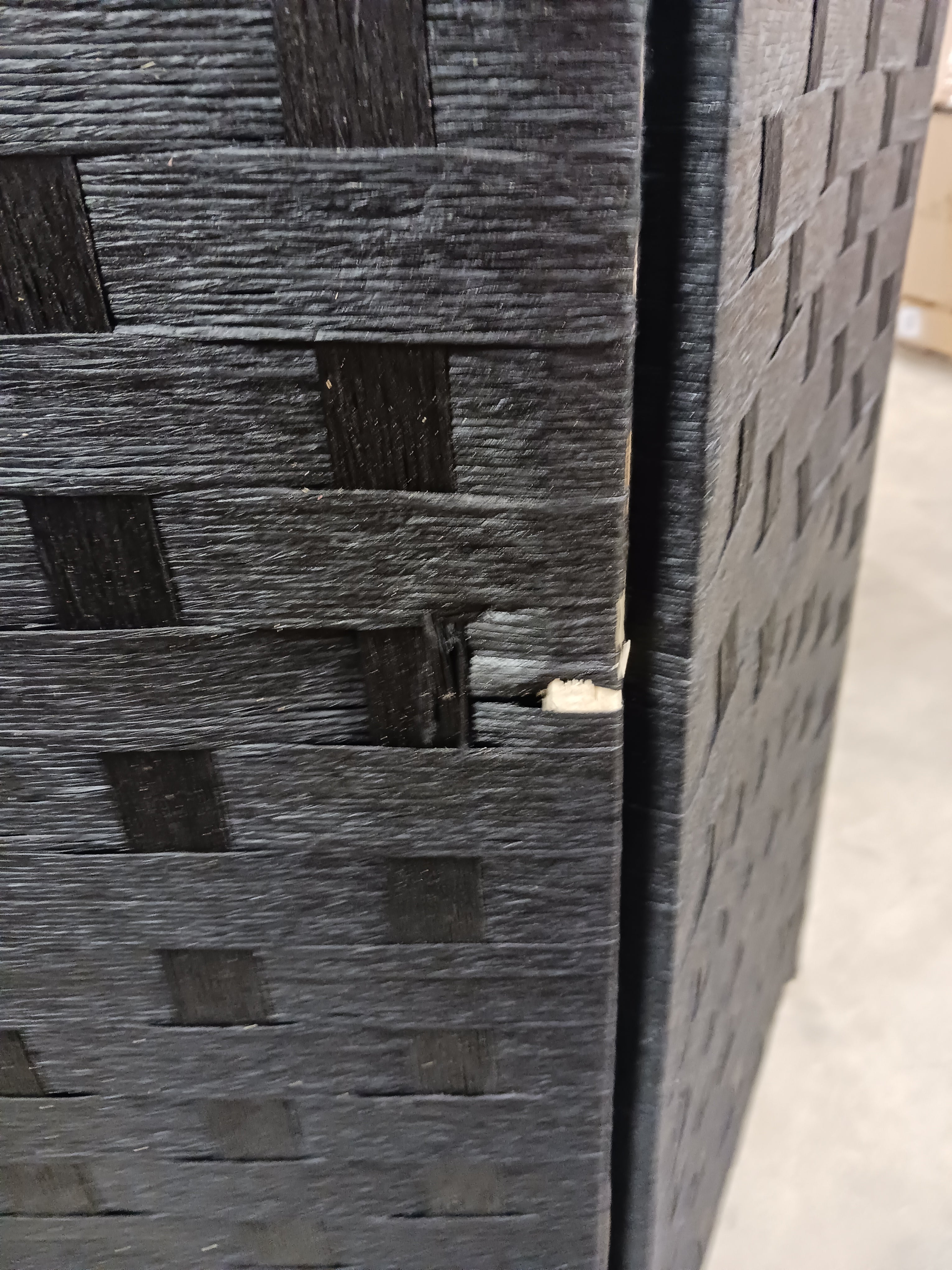 Black Bamboo/Rattan Folding Room Divider