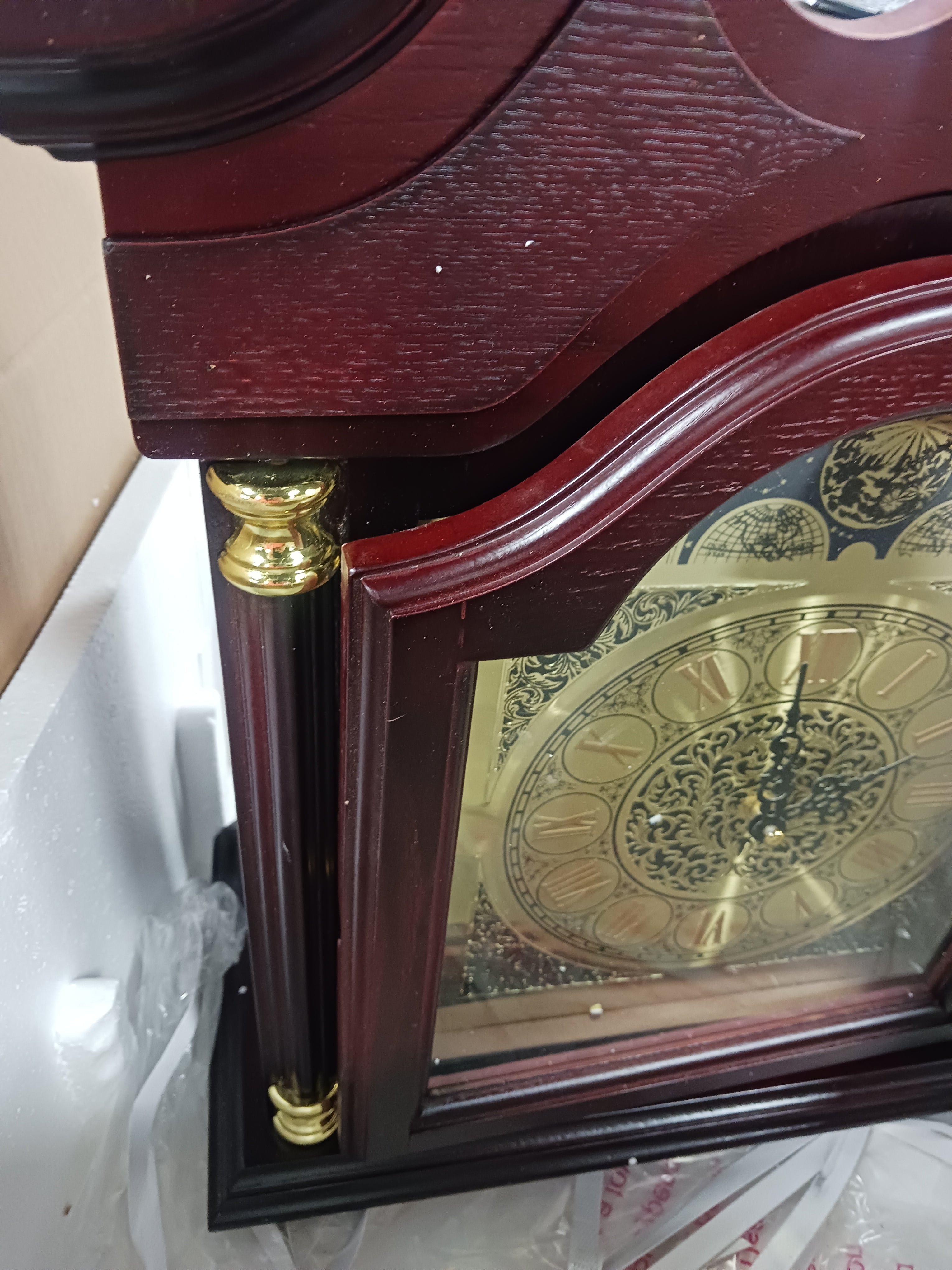 Cherry Coston MDF+Glass Grandfather Clock