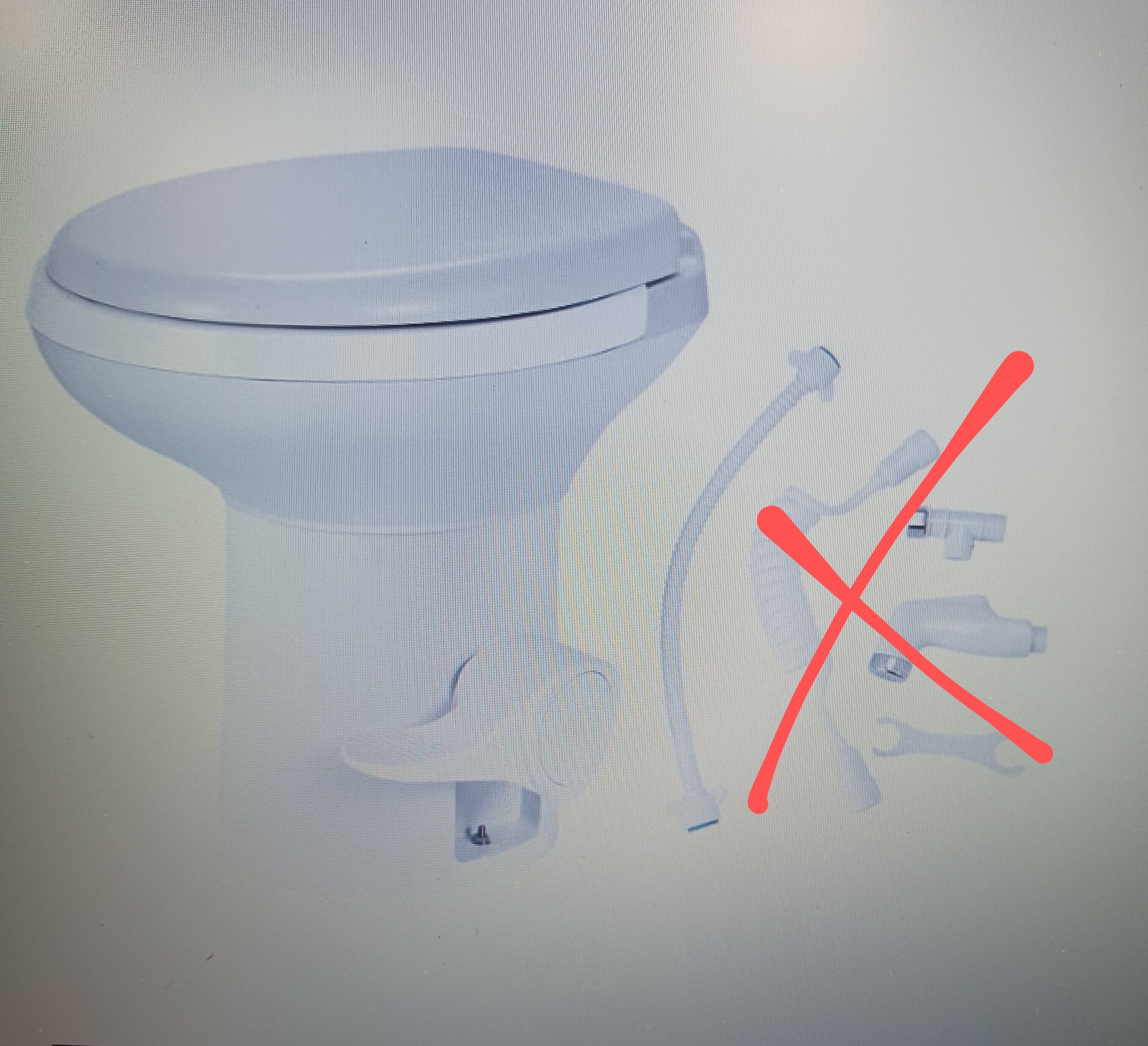 RV Toilet with Pedal Flush, Gravity Flush Toilet High Profile with Hand Sprayer