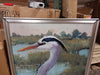 Blue Heron Portrait I Framed On Canvas Print