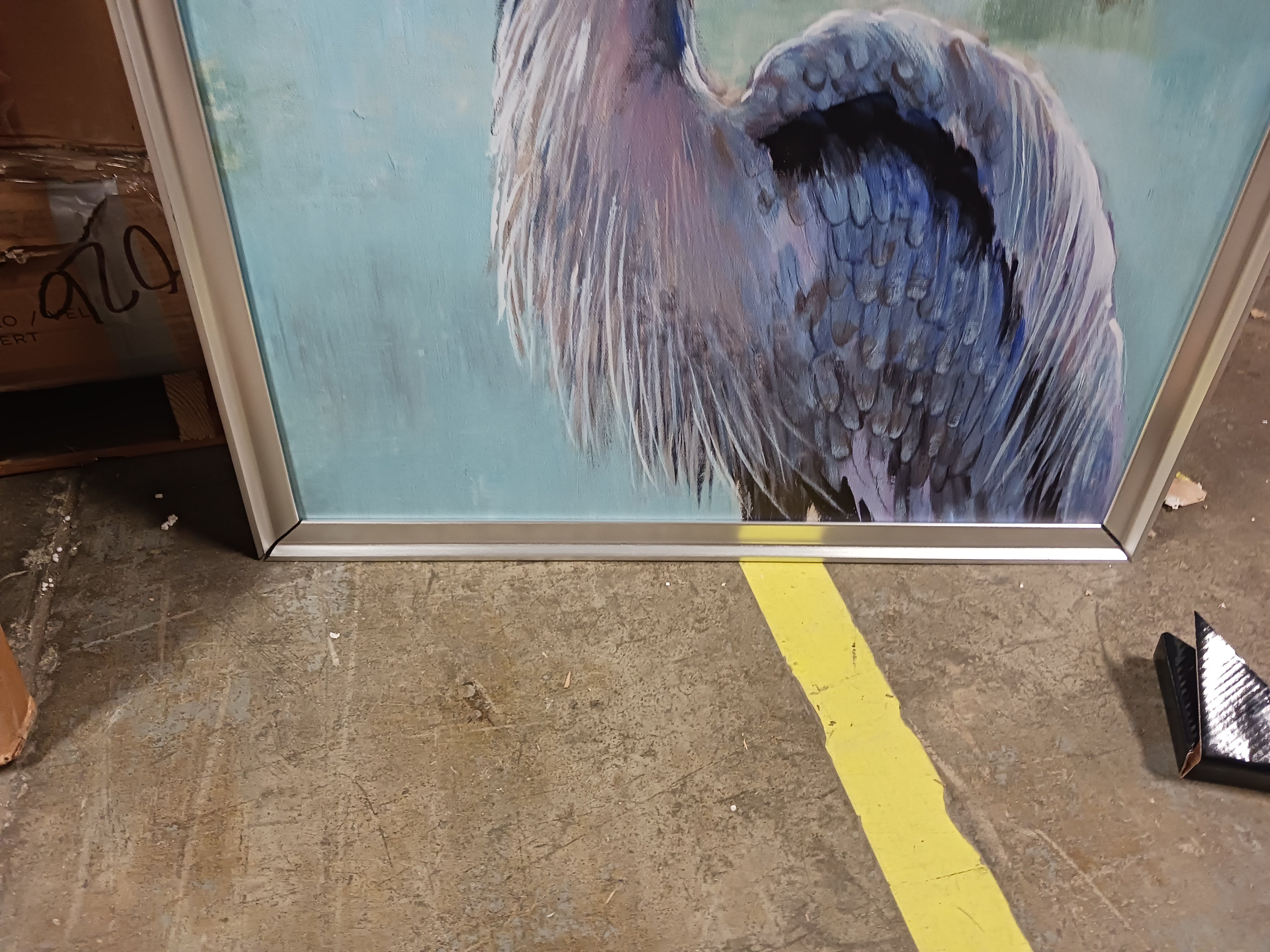 Blue Heron Portrait I Framed On Canvas Print
