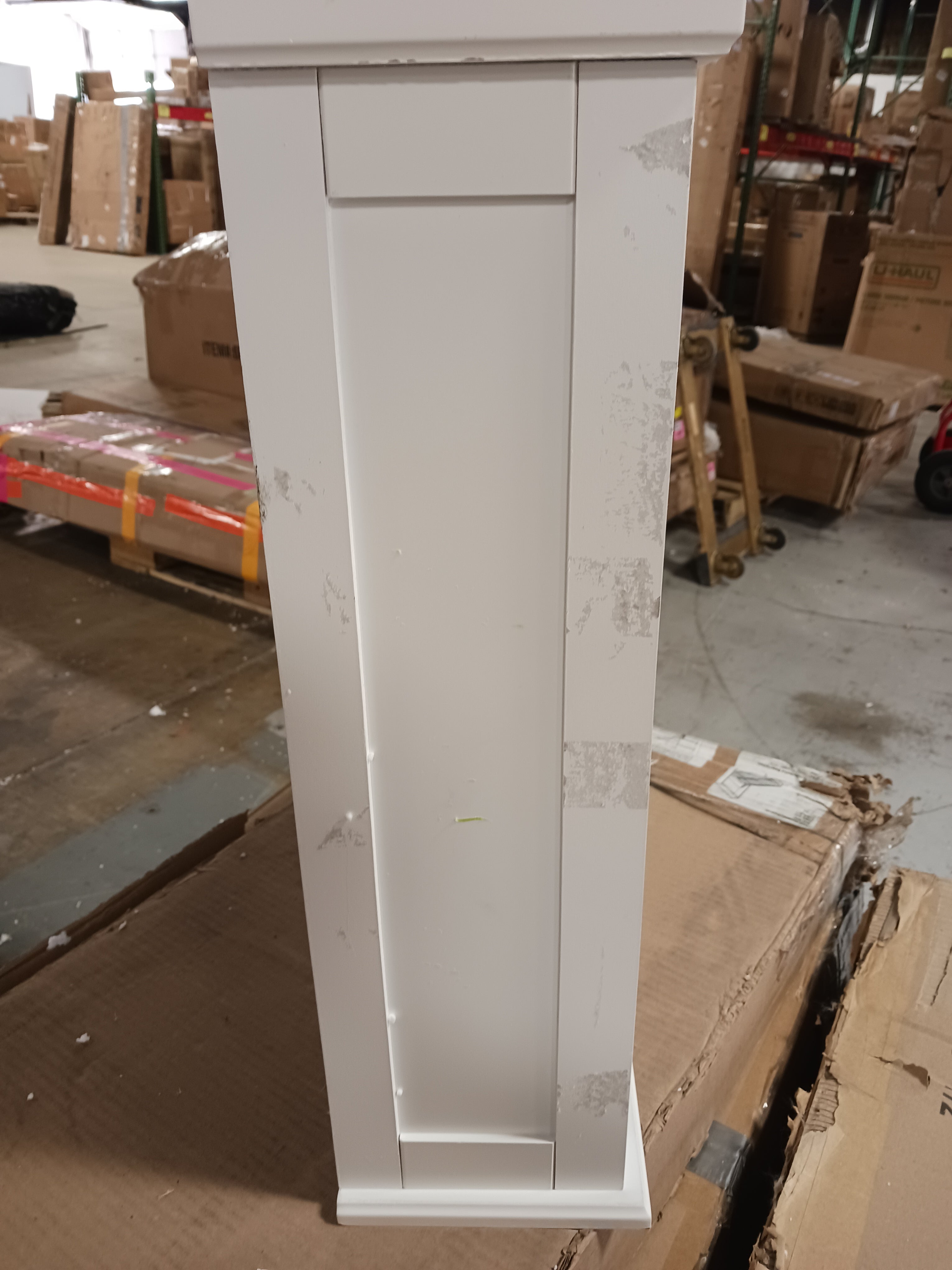 Elegant Home Fashions Lisbon Removable Wooden Wall Cabinet with Drapery-Lined Doors, White