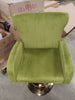 Green High Back Wood Frame Adjustable Cushioned Bar Stool with Velvet Seat