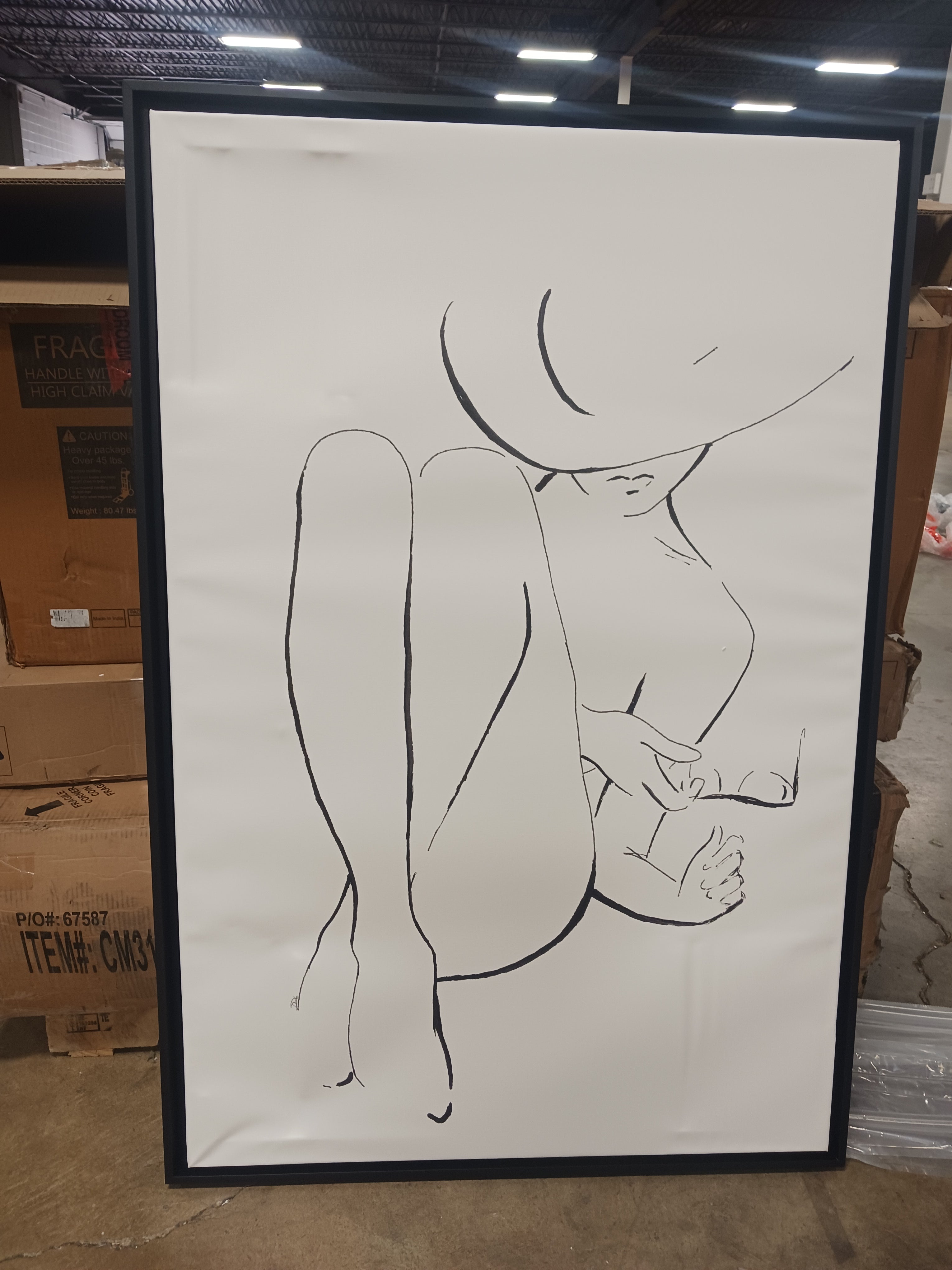 Nude Holding Glasses On Canvas by Patricia Pinto Painting