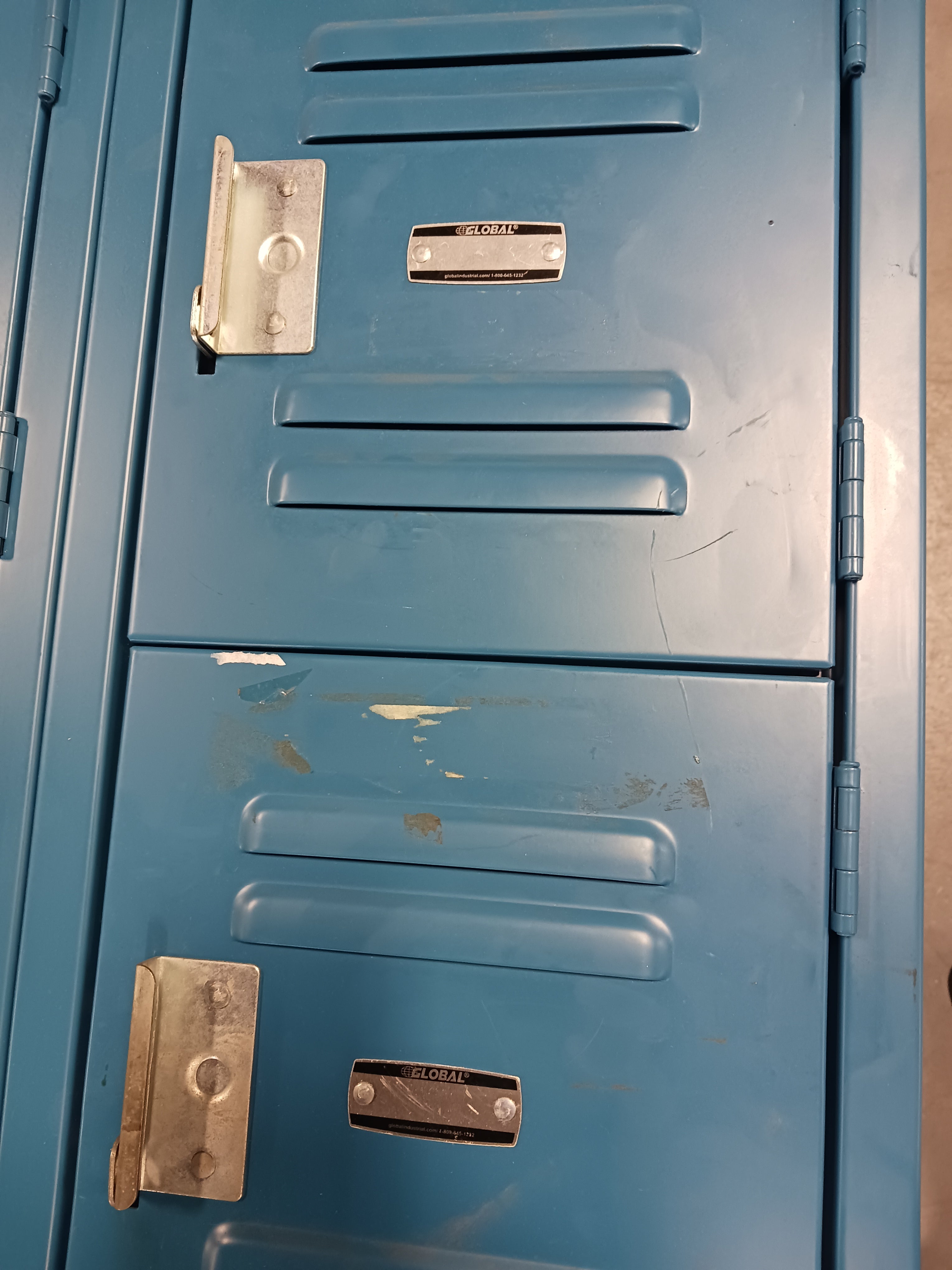 6-Tier 18 Door Box Locker, Blue, Assembled