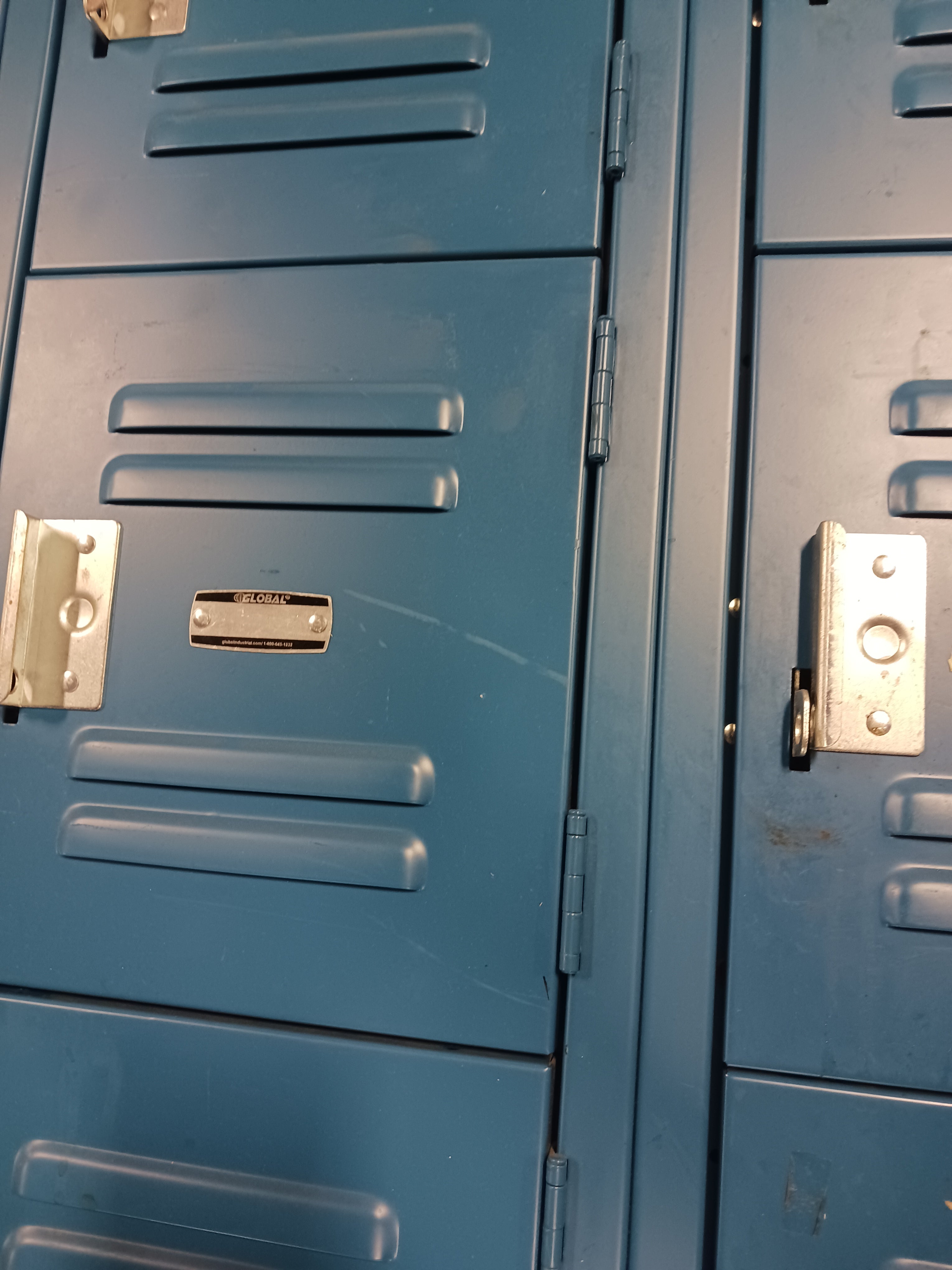 6-Tier 18 Door Box Locker, Blue, Assembled