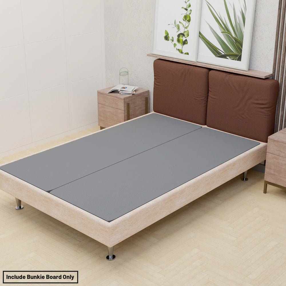 1.5-Inch Split Bunkie Board for Mattress/Bed Support - Fully Assembled, Improved Comfort and Support, Gray. - Full