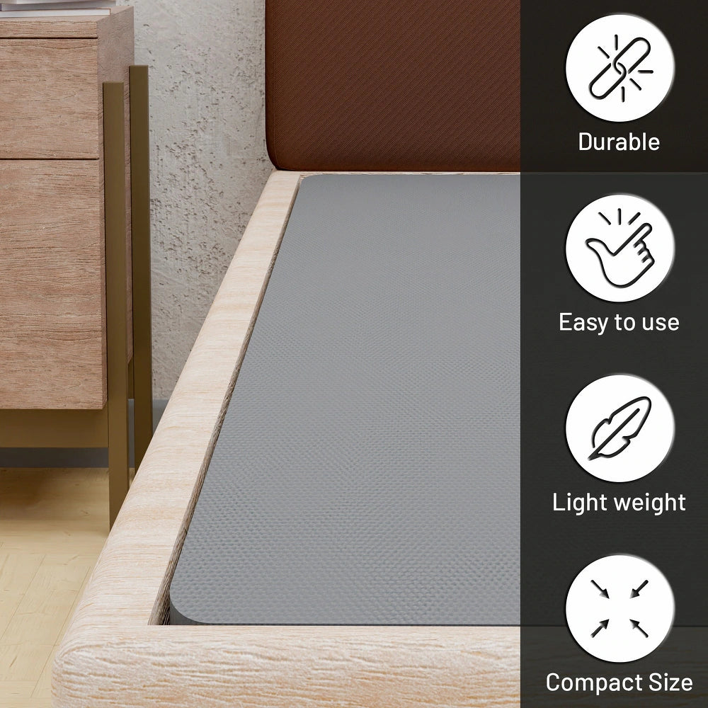 1.5-Inch Split Bunkie Board for Mattress/Bed Support - Fully Assembled, Improved Comfort and Support, Gray. - Full