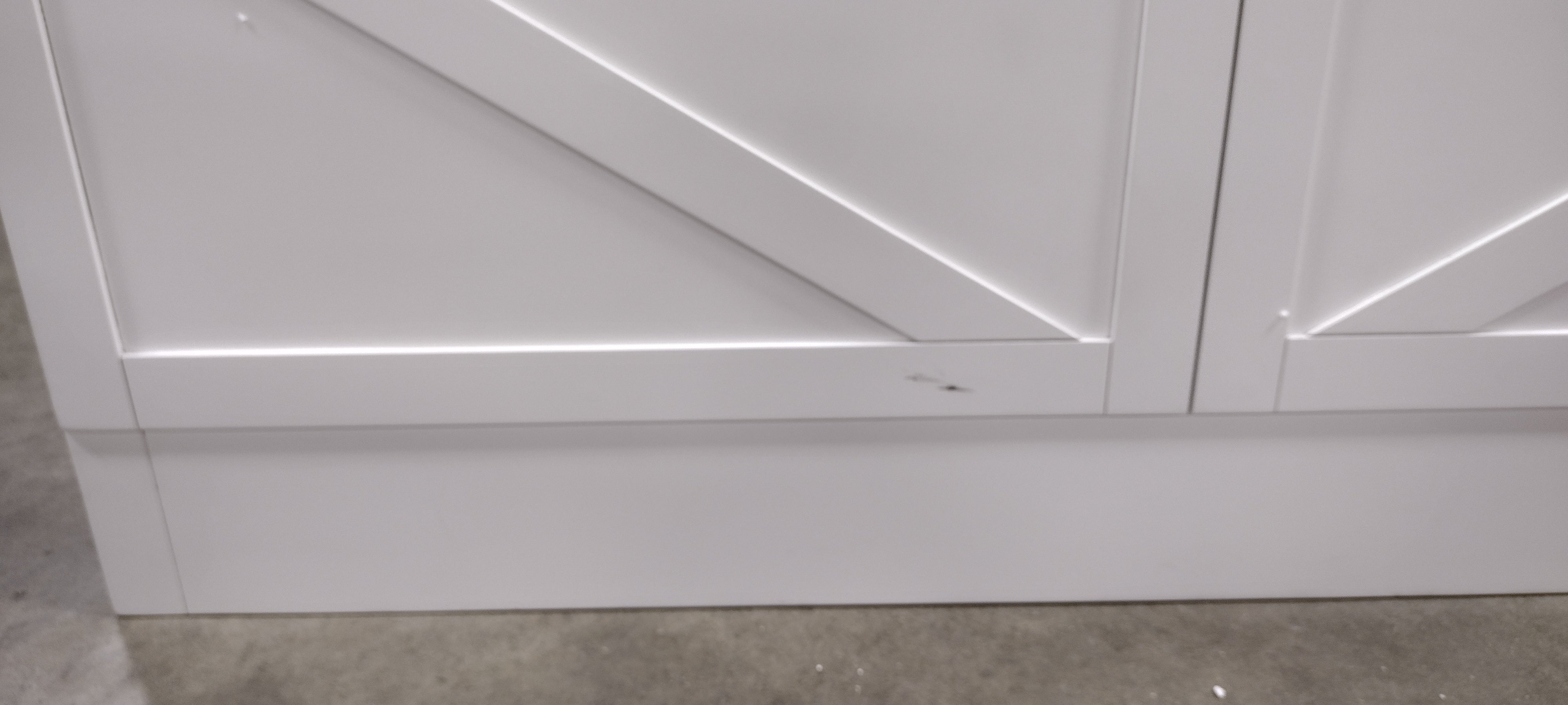 Farmhouse Style Wood Panel Headboard in Gloss White - Queen