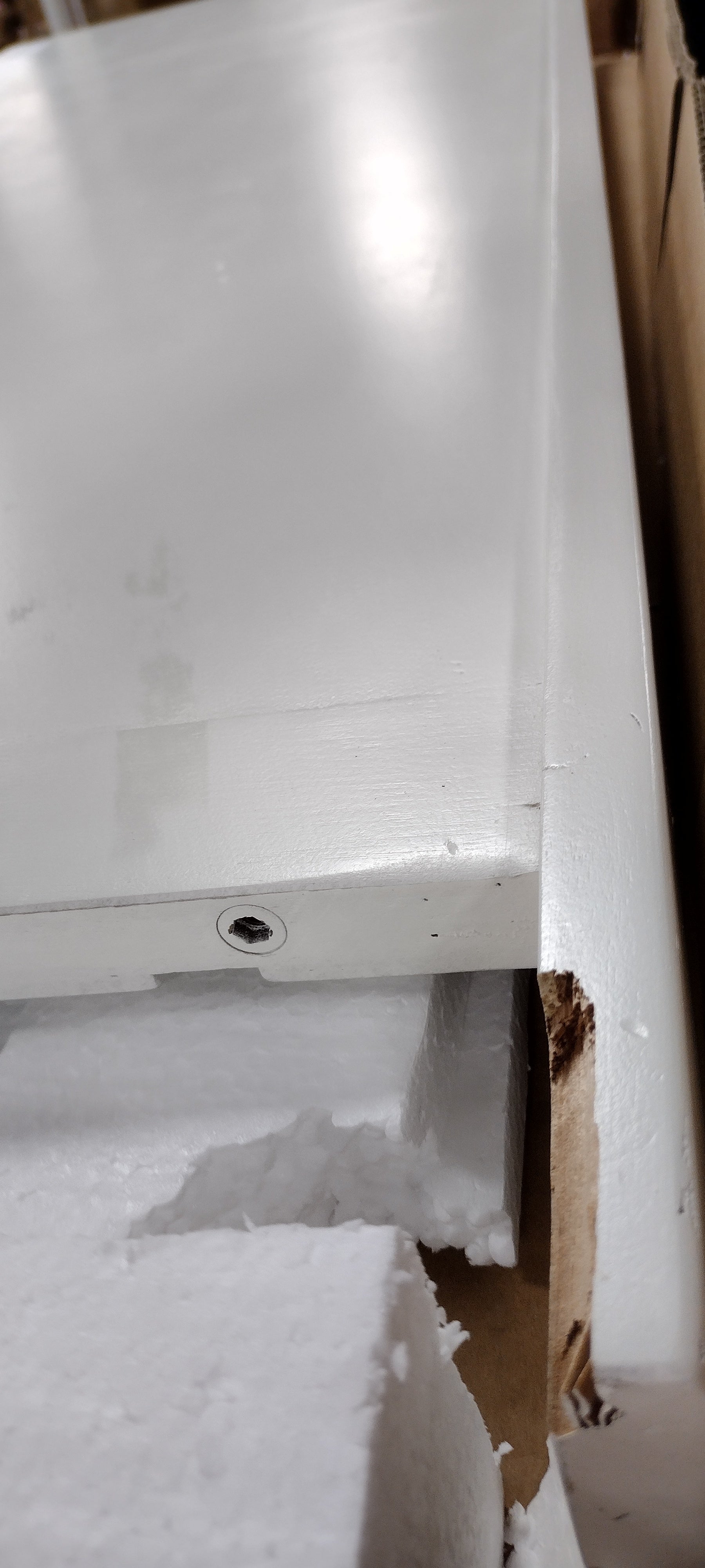 Farmhouse Style Wood Panel Headboard in Gloss White - Queen