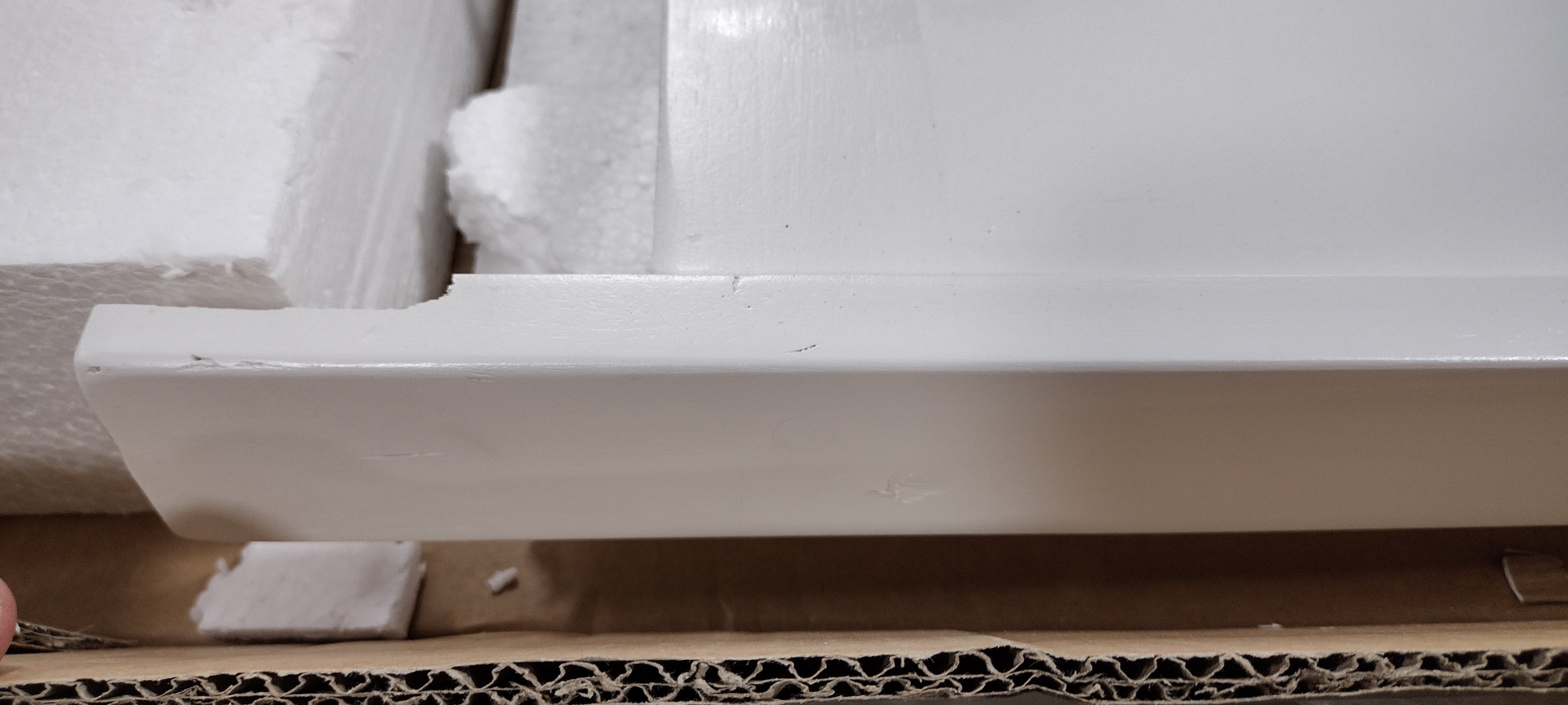 Farmhouse Style Wood Panel Headboard in Gloss White - Queen