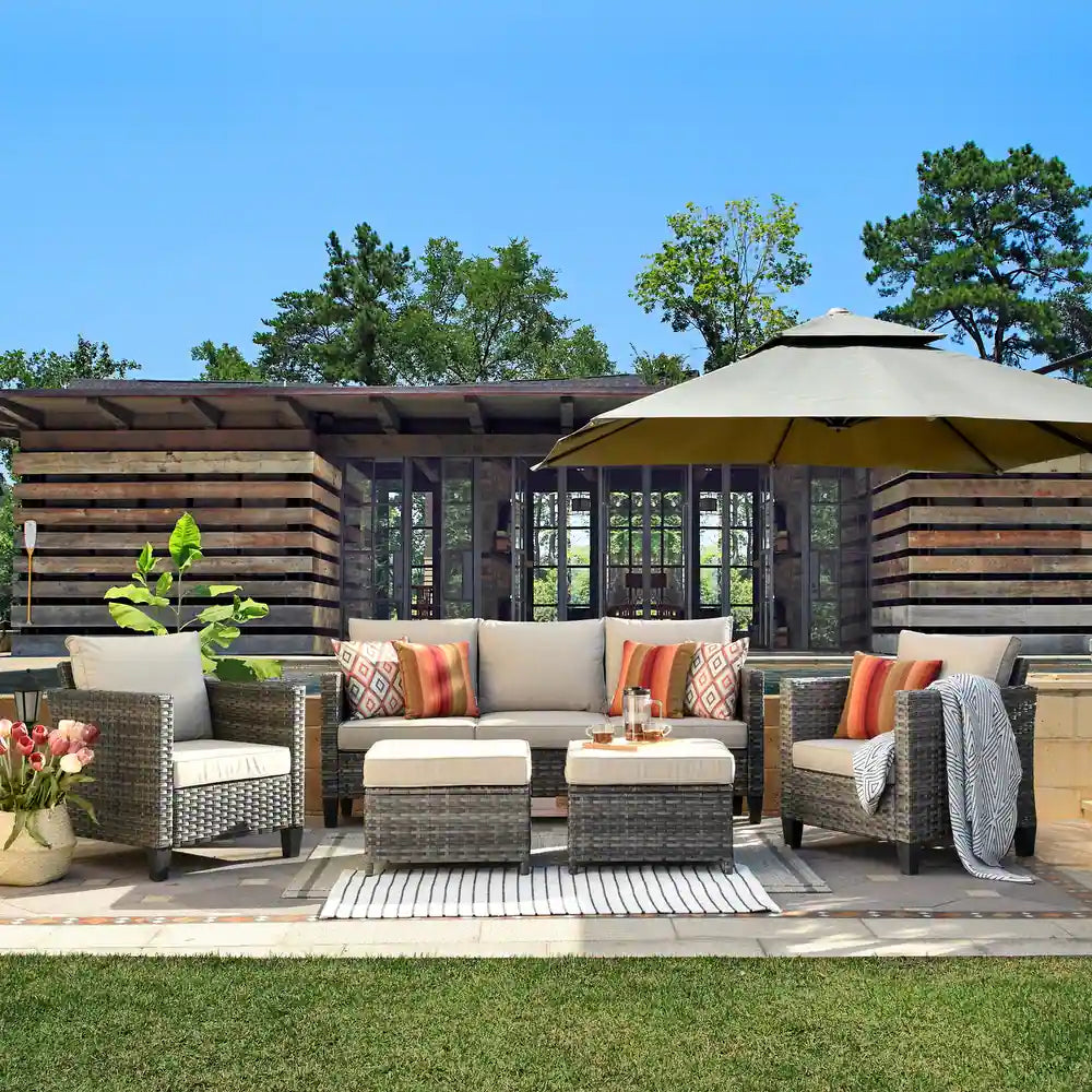 3-piece Patio Furniture Wicker Outdoor High-back Seating Set
