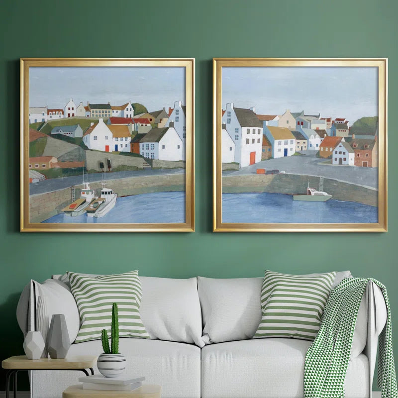 " Old Coast Town I " 2 - Pieces-SHOWROOM ITEM