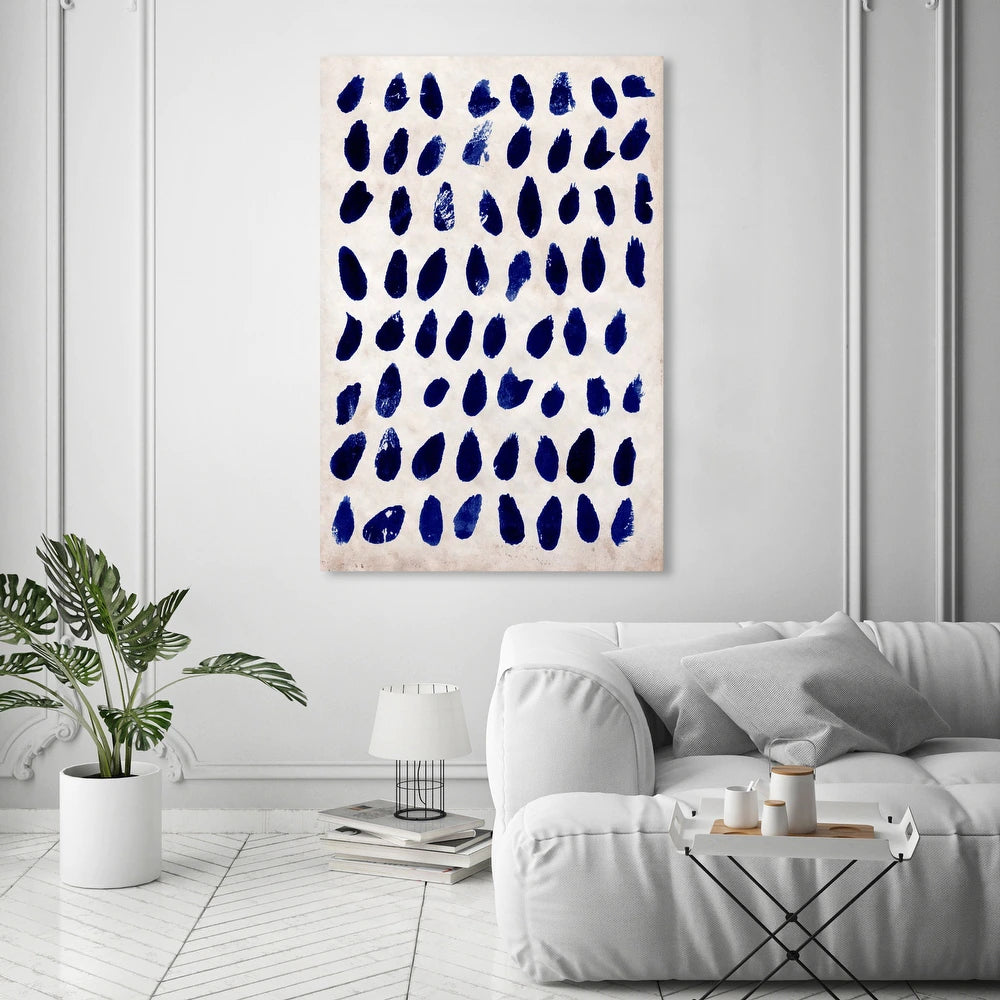 'Marismas' Abstract Wall Art Canvas Print - Blue, White
