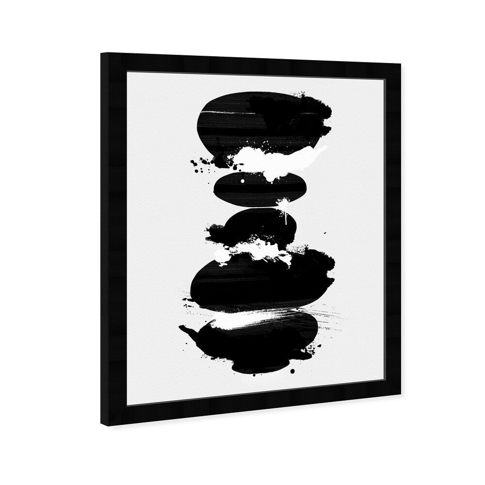 'Perfect Balance Noir' Abstract Wall Art Framed Print Paint - Black