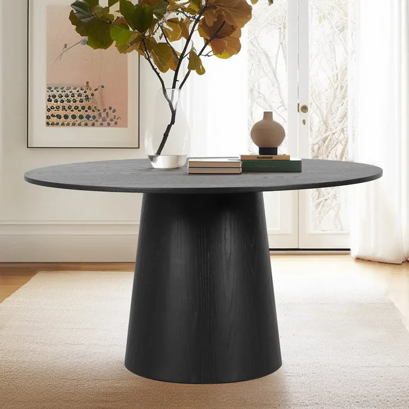 Solid Oak Wood Round Pedestal Dining Table Base – Salvage & Co Indy