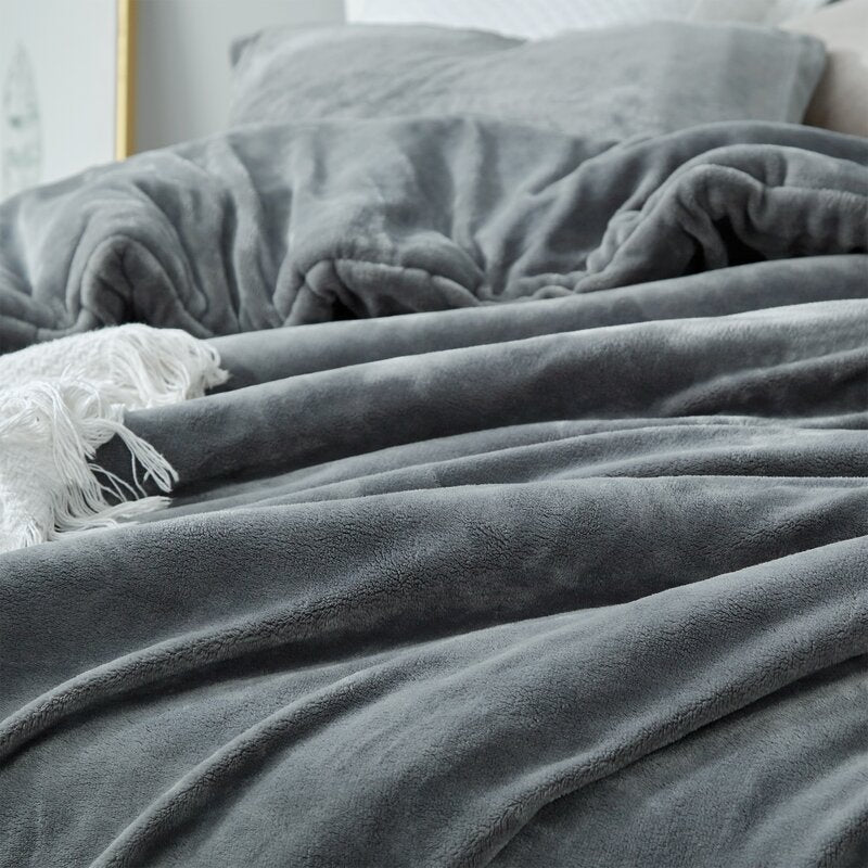 Twin XL Comforter Original Plush Coma Inducer Steel Gray Oversized Comforter Set