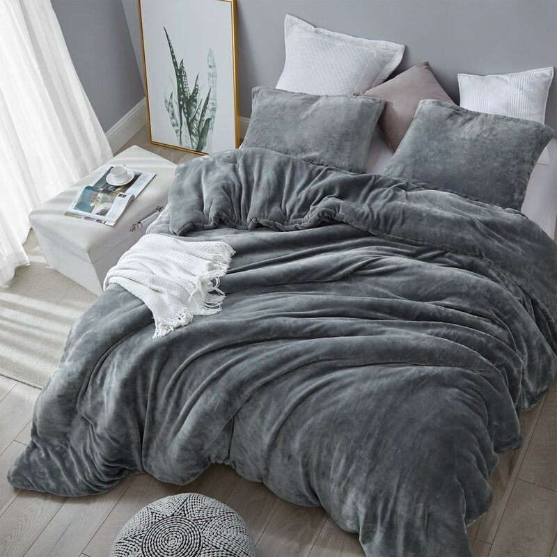 Twin XL Comforter Original Plush Coma Inducer Steel Gray Oversized Comforter Set