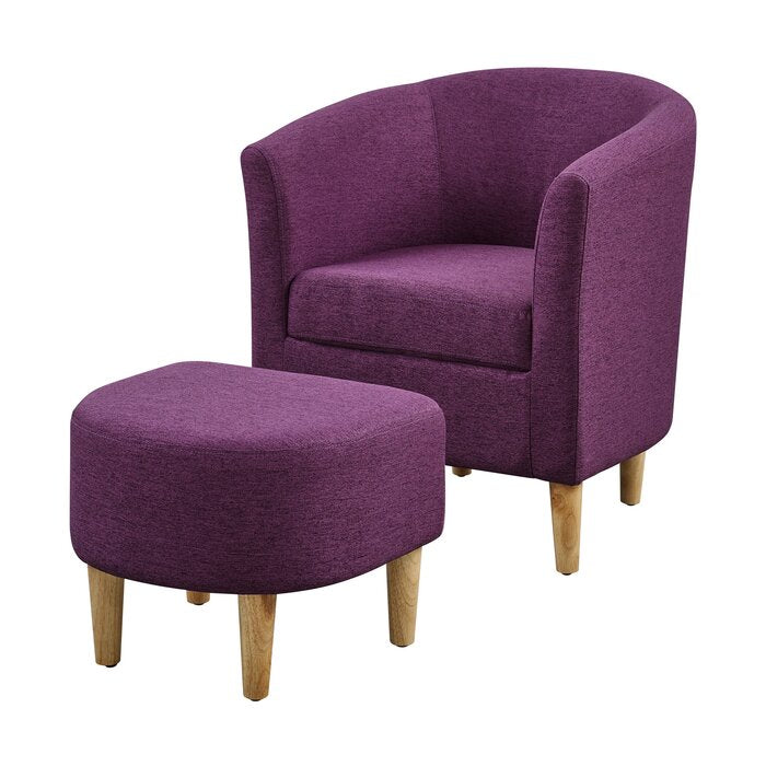 Oshagan Upholstered Armchair with Ottoman