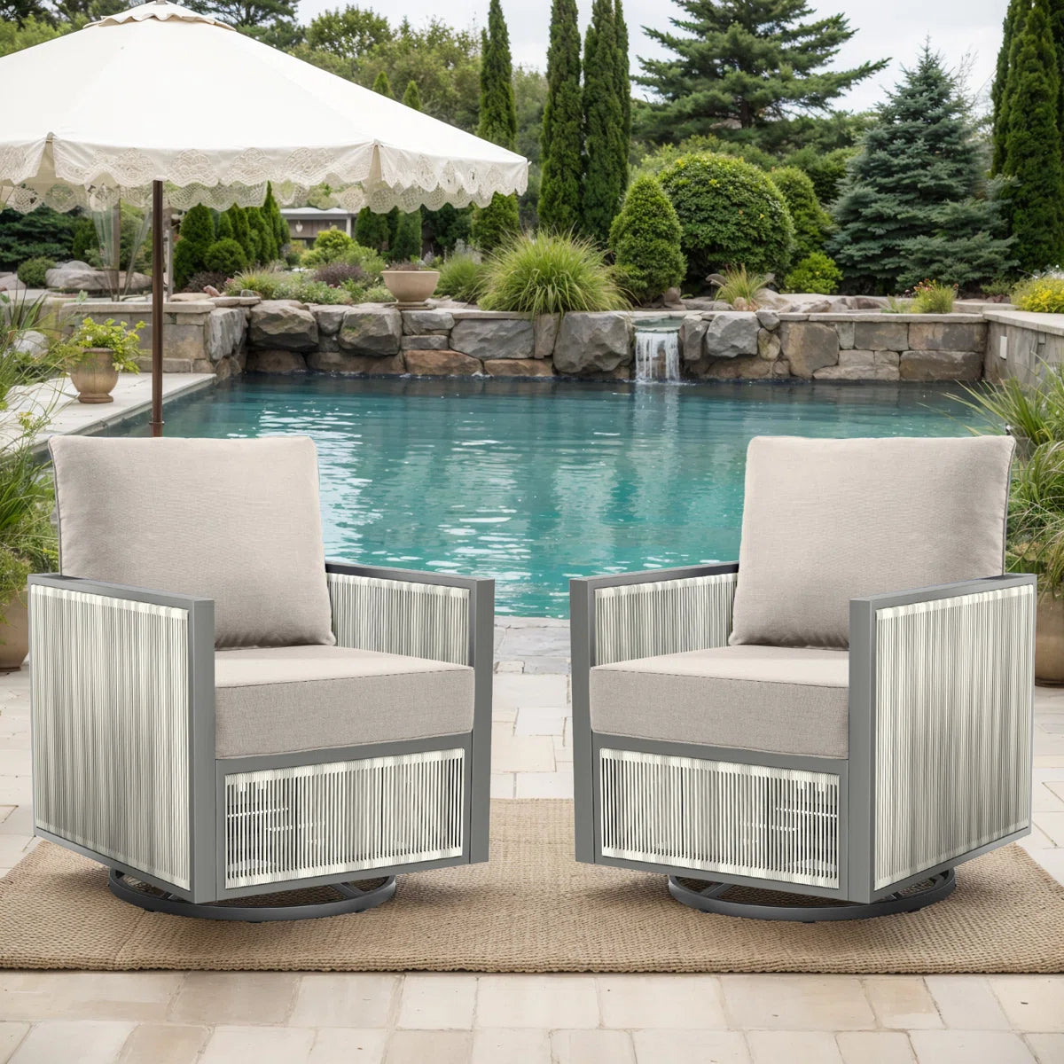 Outdoor Replacement Cushion Set Seat / Back Cushion 1-Piece