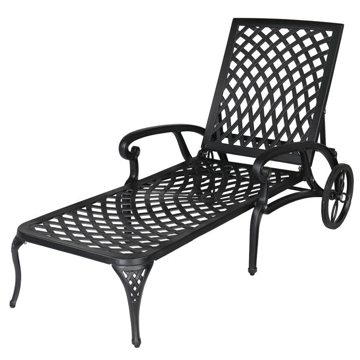 Black Outdoor Metal Chaise Lounge