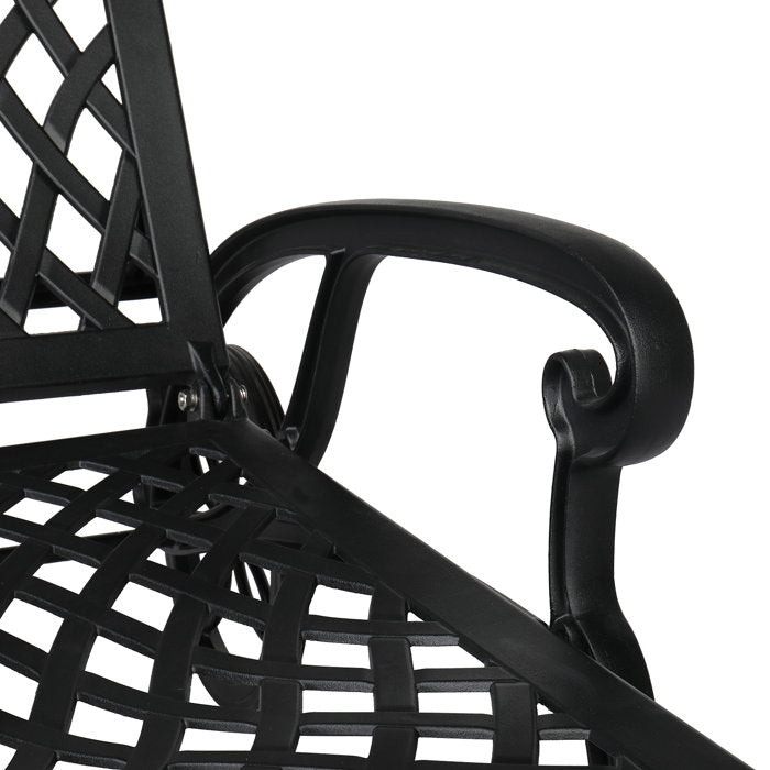 Black Outdoor Metal Chaise Lounge