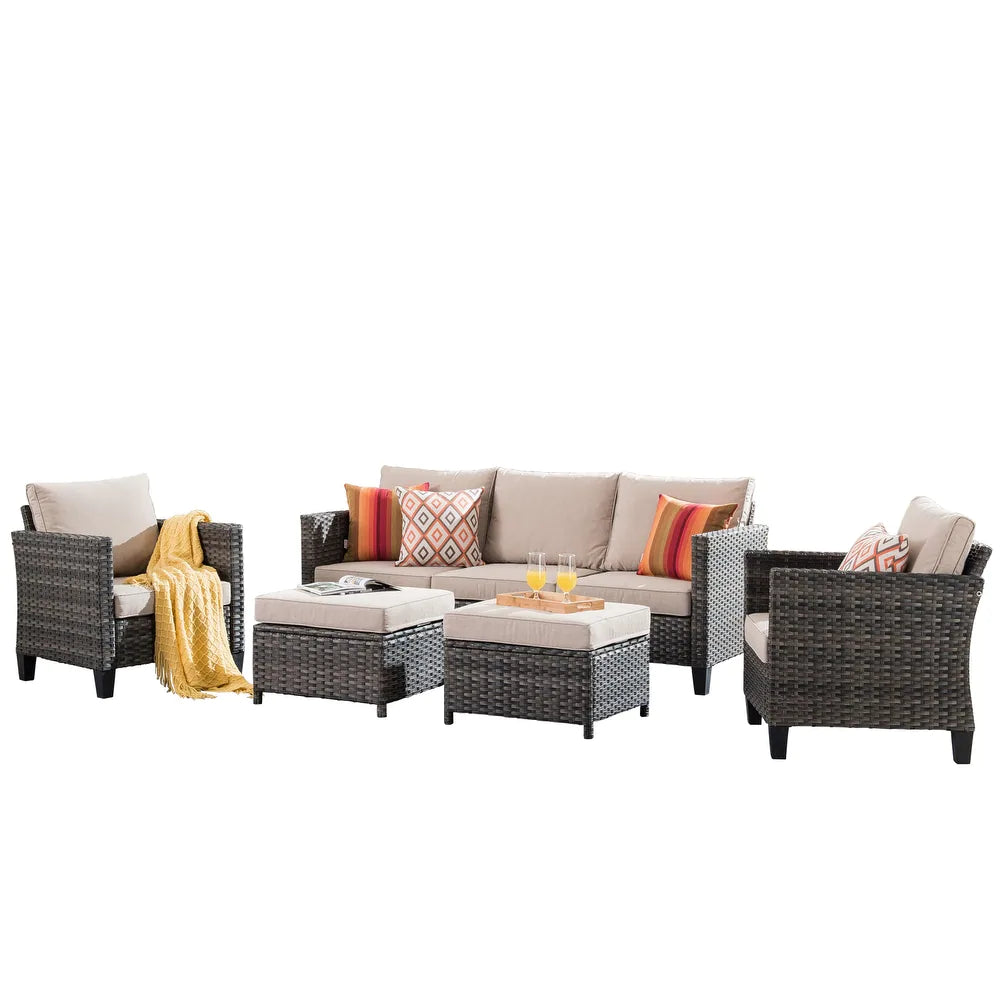 3-piece Patio Furniture Wicker Outdoor High-back Seating Set