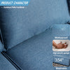 3-piece Patio Furniture Wicker Outdoor High-back Seating Set - DenimBlue/Black Frame